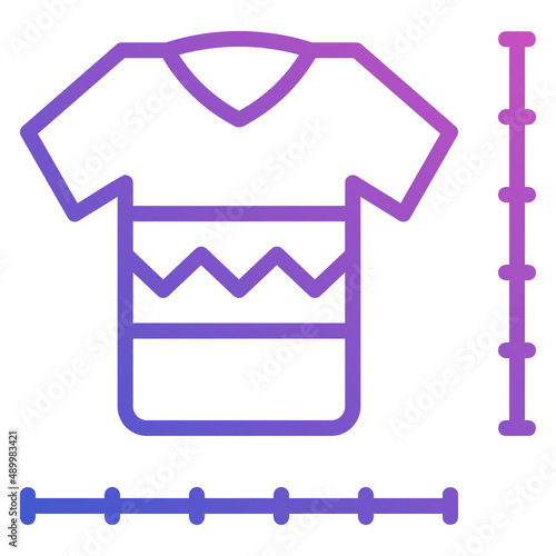 Size guide clothes line gradient icon. Can be used for digital product, presentation, print design and more.