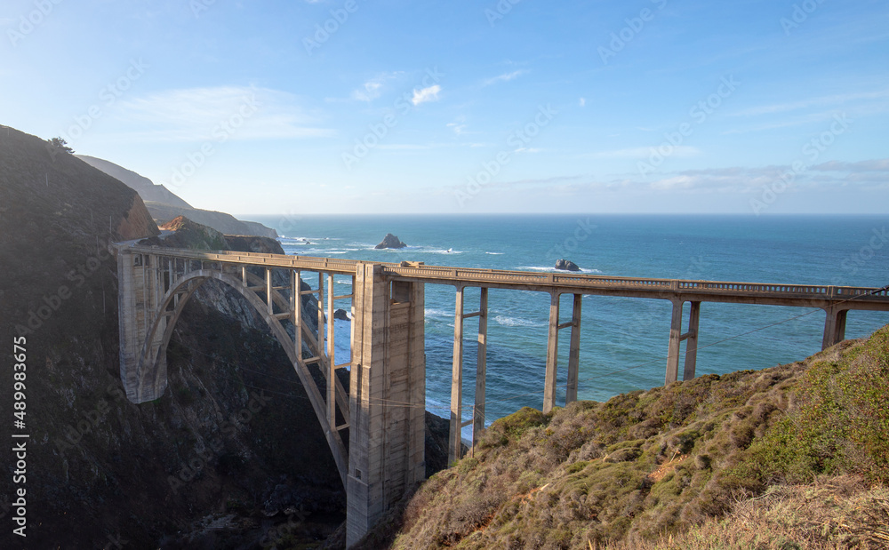 Pacific Coast Highway at Bixby Creek Bridge at Big Sur on the central coast of California United States Pacific Coast Highway at Bixby Creek Bridge at Big Sur on the central coast of California United States
