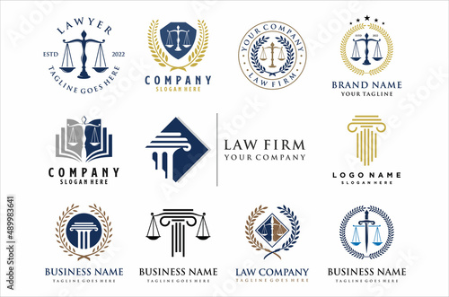 set of Attorney and law logo.Modern design.Abstract style.Vector illustration