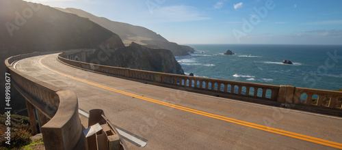 View from Bixby Creek Bridge for the Pacific Coast Highway at Big Sur on the central coast of California United States photo