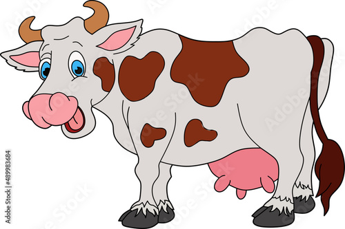 Vector image of a cow for coloring book