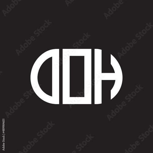 OOH letter logo design on black background. OOH creative initials letter logo concept. OOH letter design.