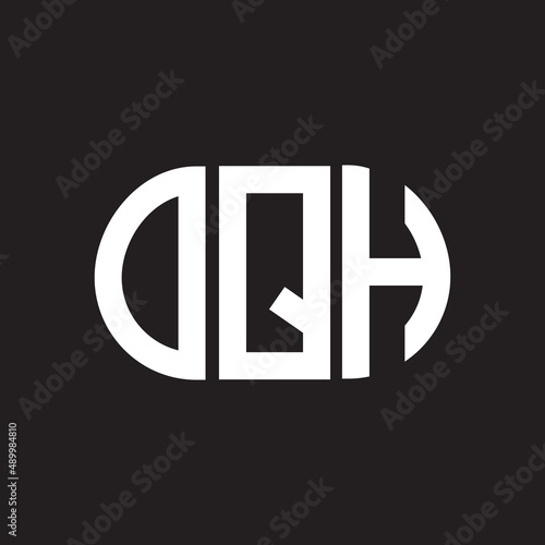OQH letter logo design on black background. OQH creative initials letter logo concept. OQH letter design.