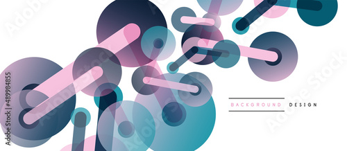 Abstract background. Round dots connected by lines. Trendy techno business template for wallpaper, banner, background or landing