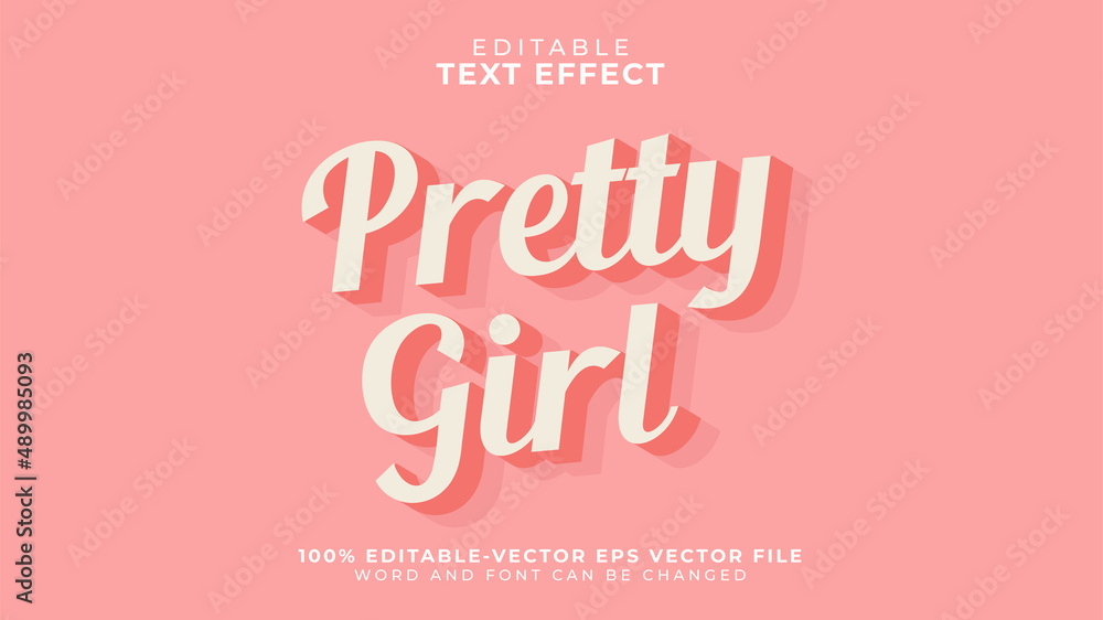 Pretty girl editable text effect