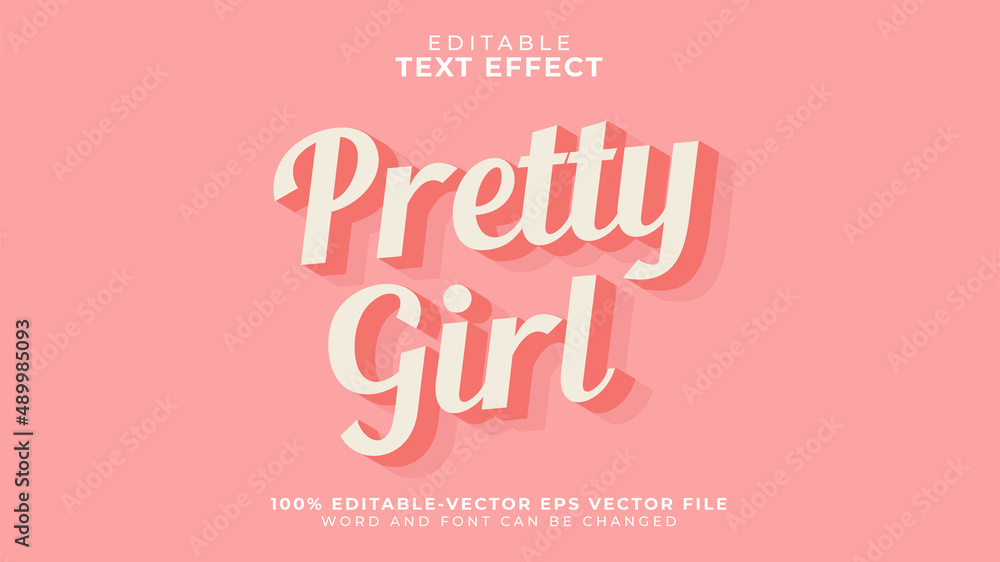 Pretty girl editable text effect Pretty girl editable text effect