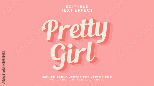Pretty girl editable text effect