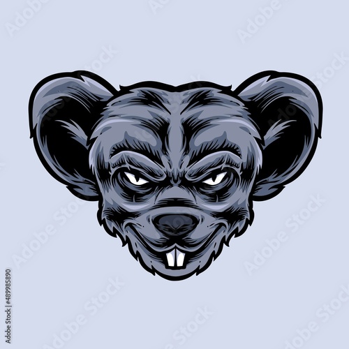 rat head vector logo illustration