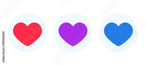 Likes in shape of heart. Colorful like icon or emoticon. Vector illlustration isolated in white background