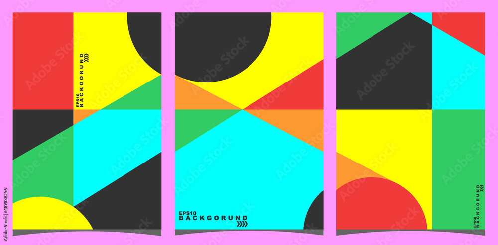a collection of colorful backgrounds with a pattern of intersecting straight lines. suitable for web design, brochures and cards