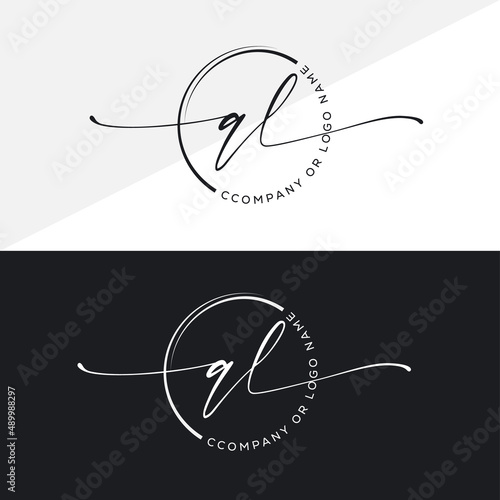 QL Initial handwriting signature logo, initial signature, elegant logo design
vector template.
 photo