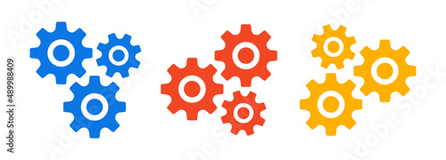 Settings icon set. Group of gear icon vector illustration.