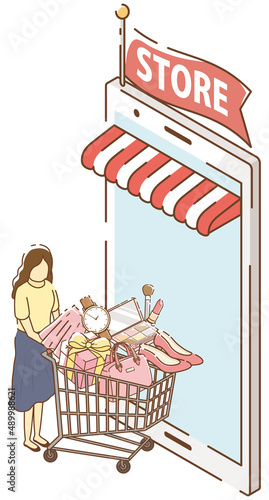 ネットショッピング　カートに入ったファッションアイテム