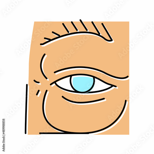eye bag edema color icon vector illustration