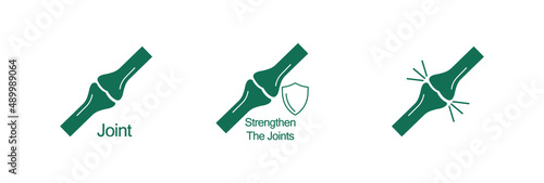 human joints, strengthen the joints icon set vector illustration  