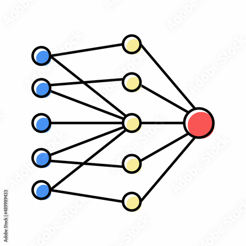 single layer neural network color icon vector illustration