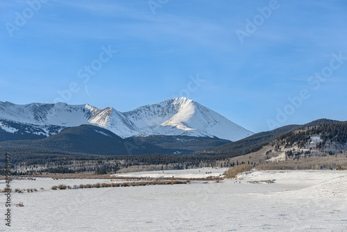 snow covered mountains