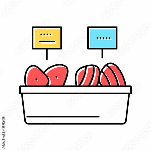 tuna fish meat in container color icon vector illustration