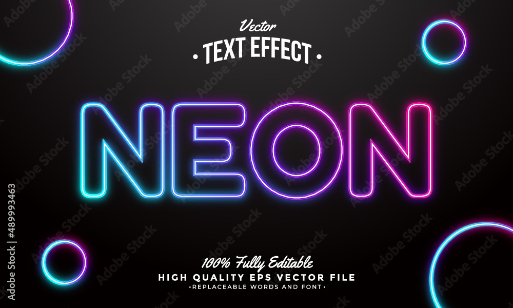 Neon Glow Black Background Editable Modern Text Effect Vector Files Neon Glow Black Background Editable Modern Text Effect Vector Files