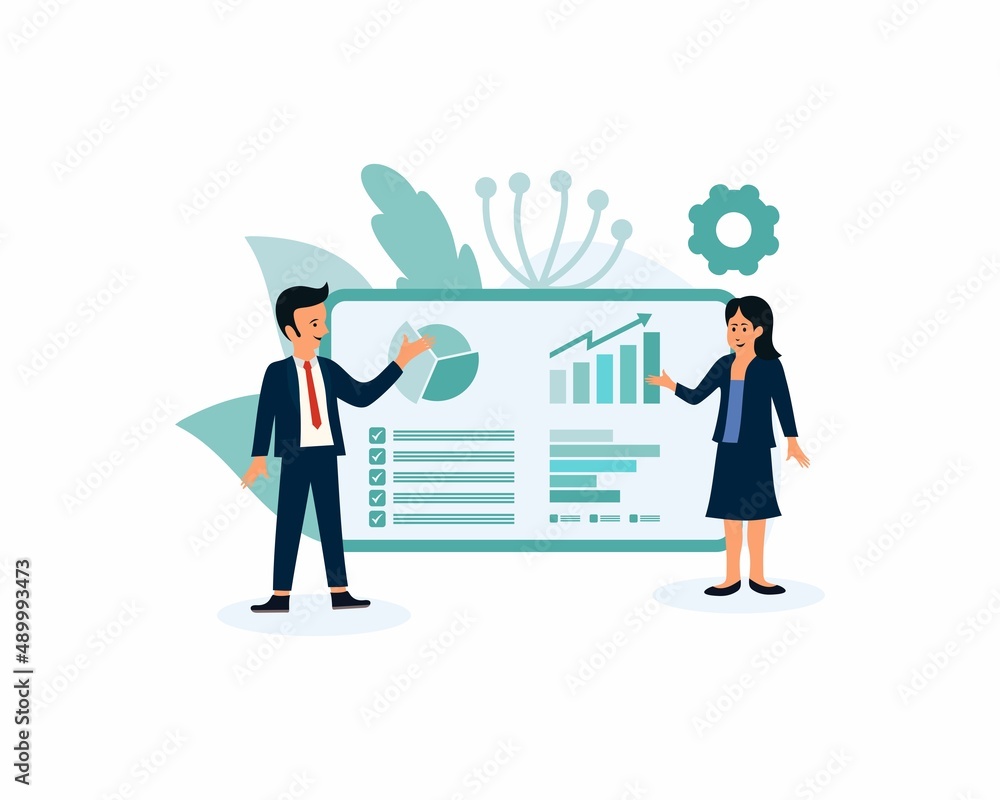 Fototapeta premium bussines analysis flat design illustration