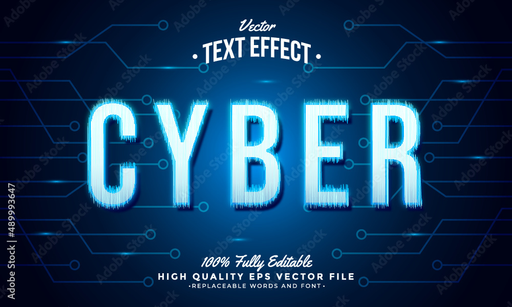 Cyber Blue Tech Editable Modern Text Effect Vector Files Cyber Blue Tech Editable Modern Text Effect Vector Files