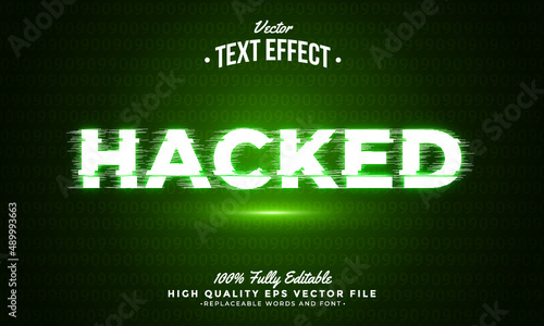 Hacked Green Glitch Editable Modern Text Effect Vector Files