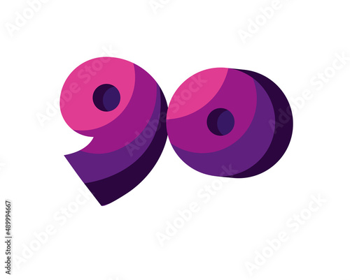 purple 90 number icon