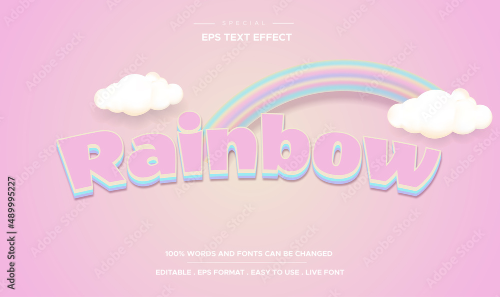 Editable text effect, colorful rainbow text style Editable text effect, colorful rainbow text style