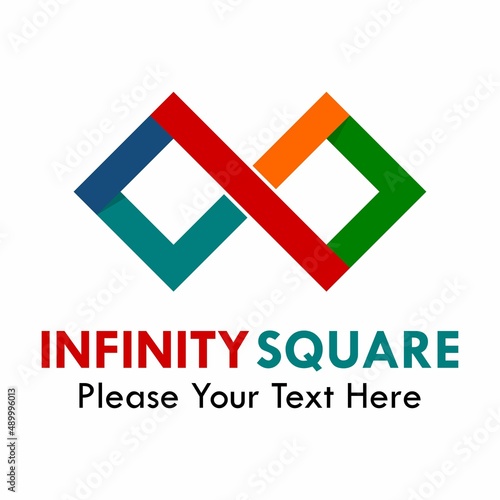 Infinity square logo template illustration