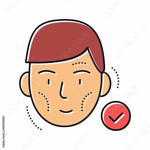 facial reconstruction surgery color icon vector illustration