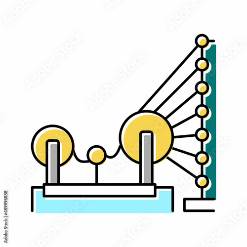 weaving and warping cotton machine color icon vector illustration