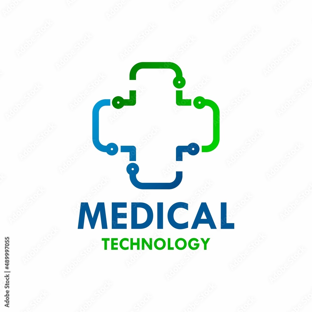 medical technology logo template illustration