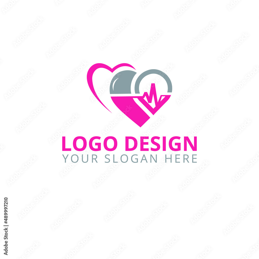 Love Shaped Logo Design Professional Logo 