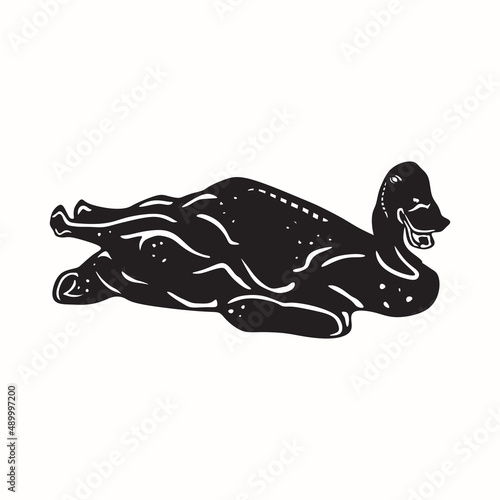 dtck carcass logo  silhouette of duck meat vector illustration