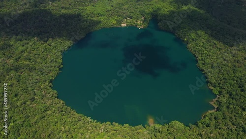 Lake Eacham extinct volcanic crater lake in the Atherton Tablelands Queensland photo