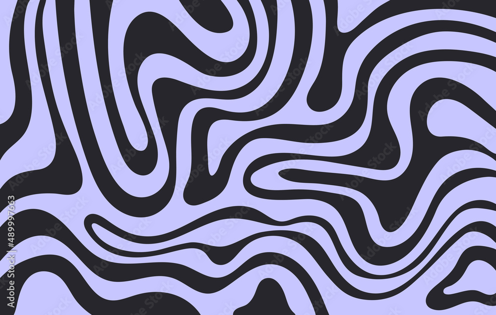Abstract horizontal  background with colorful waves. Trendy vector illustration in style retro 60s, 70s. 