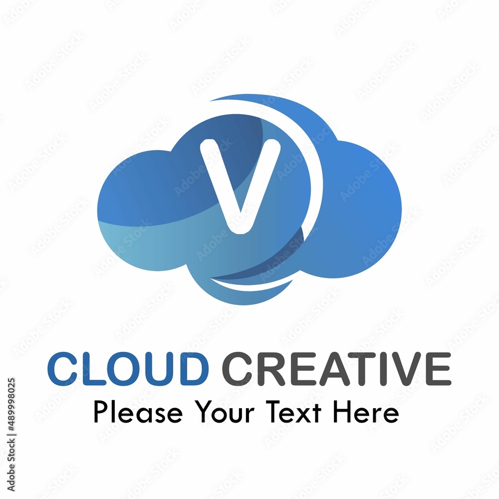 Letter v with cloud logo template illustration. suitable for brand your business, media, app, symbol etc Letter v with cloud logo template illustration. suitable for brand your business, media, app, symbol etc
