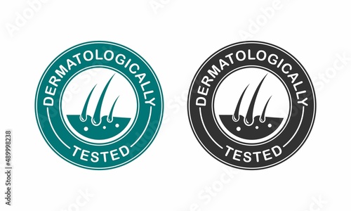 Dermatologically tested badge template illustration