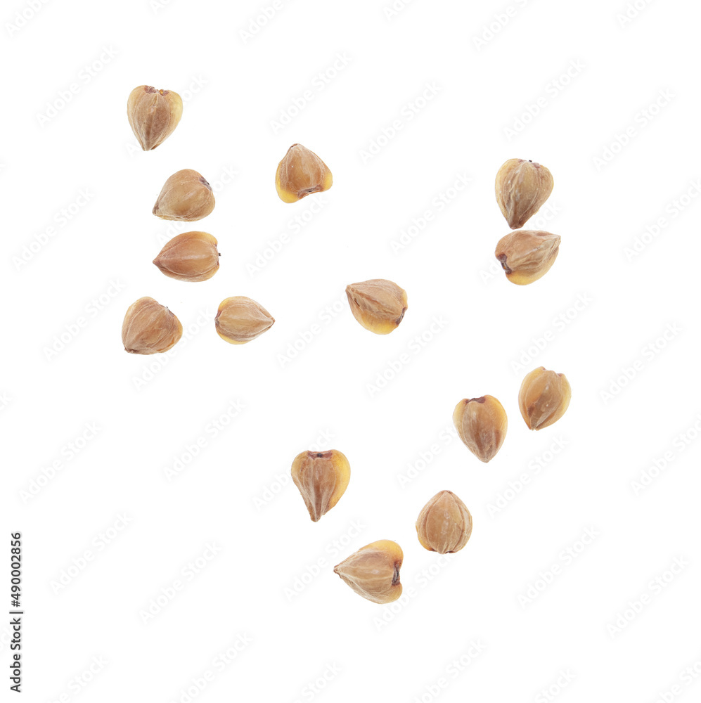 Buckwheat groats isolated on white background. Buckwheat groats isolated on white background.