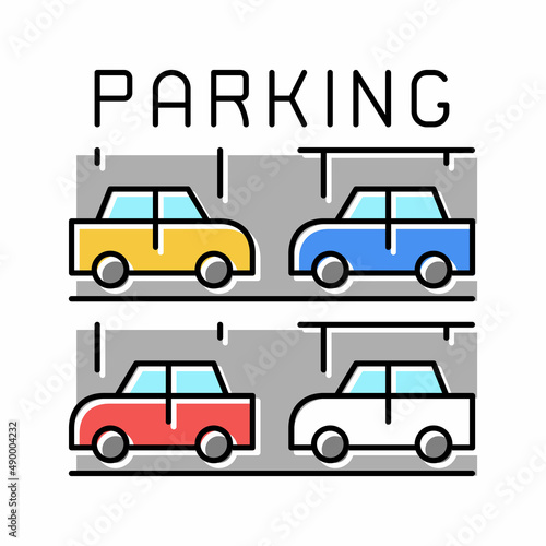 multilevel parking color icon vector illustration