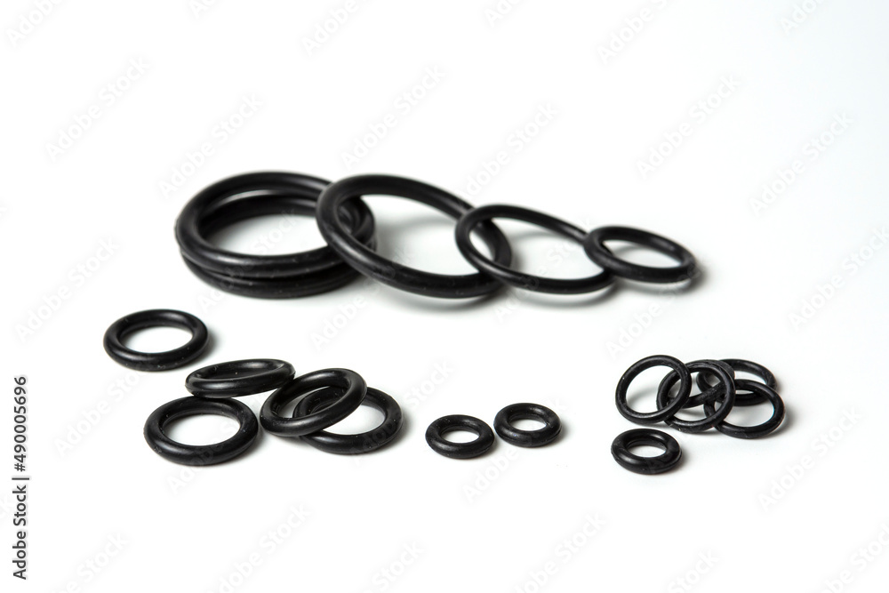 Foto de Hydraulic and pneumatic orings in black in different sizes on