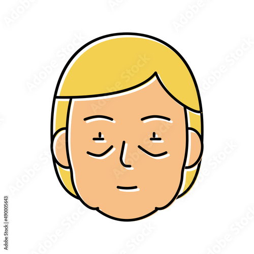face edema health problem color icon vector illustration