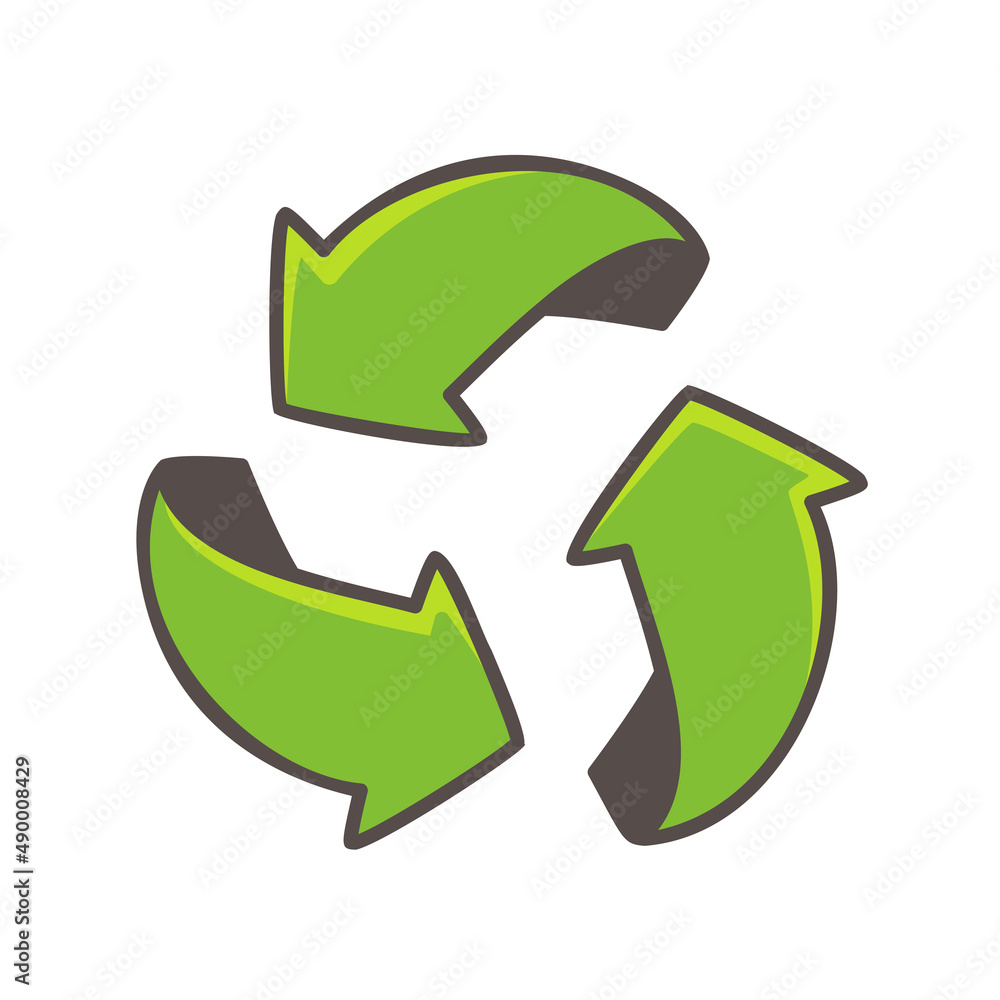 hand drawn triangular swirl arrow recycling concept hand drawn triangular swirl arrow recycling concept