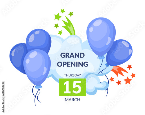 Grand opening label typography graphic design. Grand opening invitation