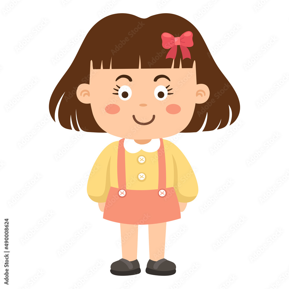 cute little kid girl illustration vector cute little kid girl illustration vector