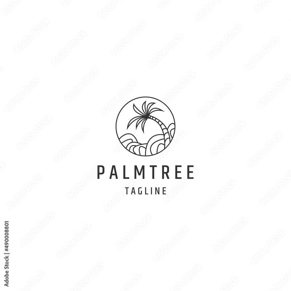 Ocean palm tree logo icon design template Ocean palm tree logo icon design template