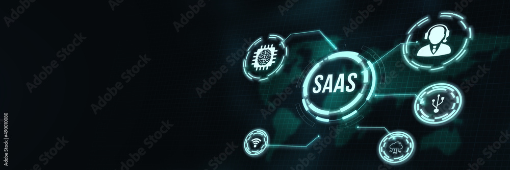 Internet, business, Technology and network concept. Software as a Service SaaS. Software concept. 3d illustration. Internet, business, Technology and network concept. Software as a Service SaaS. Software concept. 3d illustration.