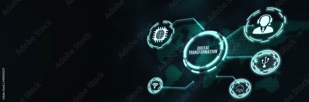 Internet, business, Technology and network concept.Concept of digitization of business processes and modern technology. Digital transformation. 3d illustration. Internet, business, Technology and network concept.Concept of digitization of business processes and modern technology. Digital transformation. 3d illustration.