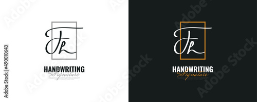 Initial F and H Logo Design with Elegant and Minimalist Handwriting Style. FH Signature Logo or Symbol for Wedding, Fashion, Jewelry, Boutique, and Business Identity
