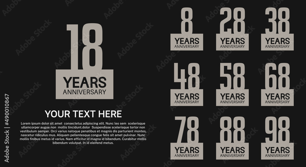 set anniversary logotype premium collection isolated on black background